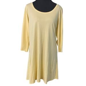 Pure Jill Butter Yellow Ballet Tunic M Tall Soft Stretch Minimalist A-Line Lagom